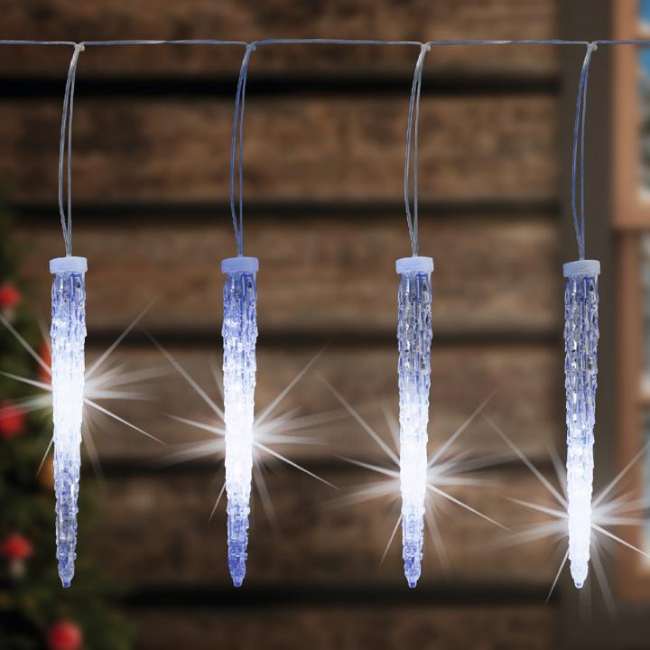 home kjl 360 led es jégcsap fényfüzér, 5,32x0,36 m / 360 db hidegfehér led, 15 db jégcsap, átlátszó vezeték, fényjáték, hálózati adapter, kül és beltéri kivitel