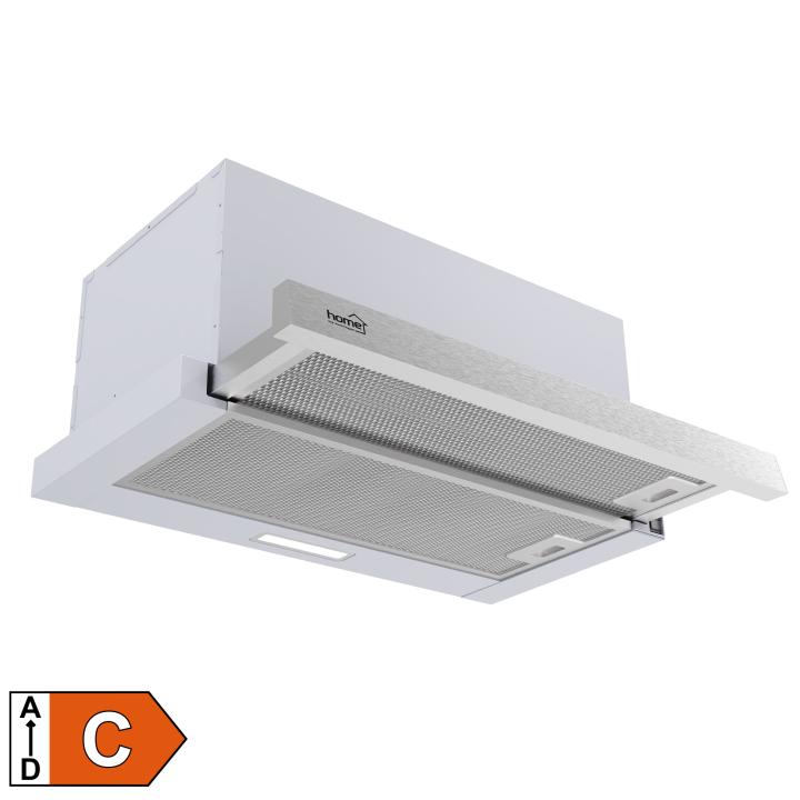 home kpe 6044s konyhai páraelszívó twister, két sebességfokozat, légszállítás: 440 m3/h, 105 w, rozsdamentes acél panel + szürke test