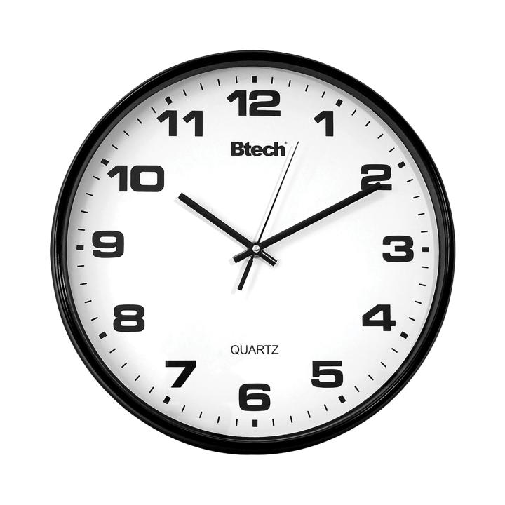btech bh 80 falióra, 20 cm átmérő, fehér számlap, fekete keret, műanyag