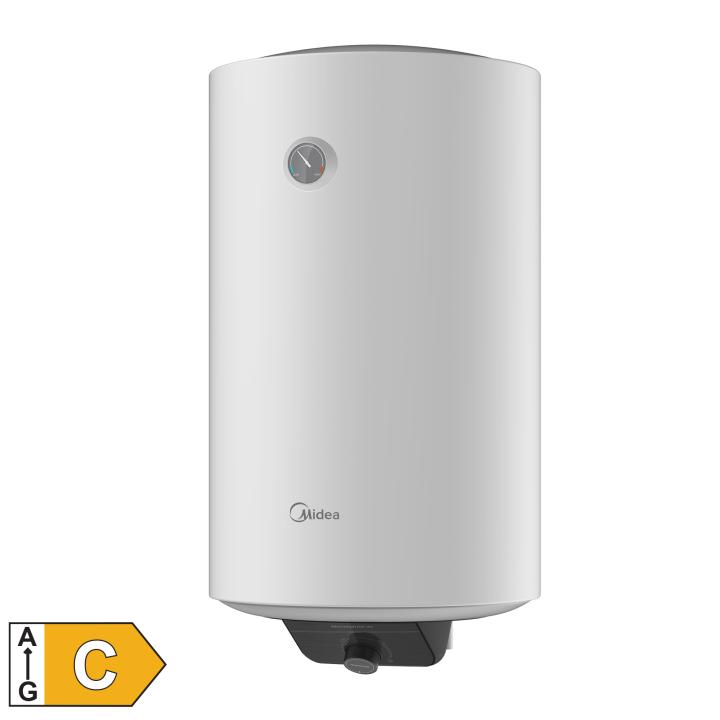 midea d100 15fg elektromos vízmelegítő, bojler, 1500 w, 100 liter, zománcozott víztartály és fűtőszál, mechanikus vezérlés