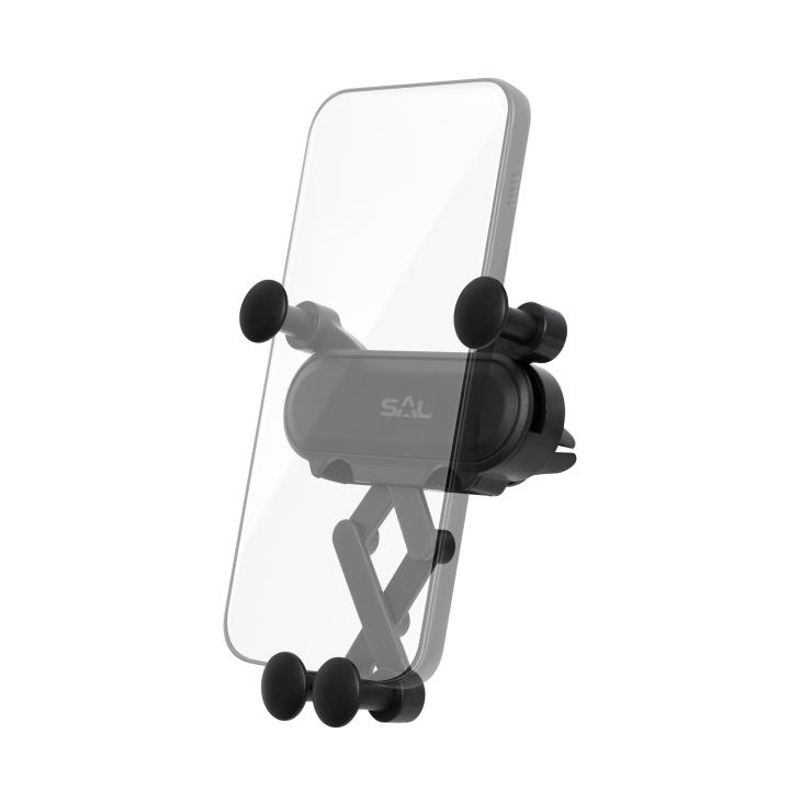 sal sa064 autós mobiltartó, szellőzőnyílásra helyezhető, forgatható, billenthető, egykezes, 65 80 mm telefon, 11 mm vastagság