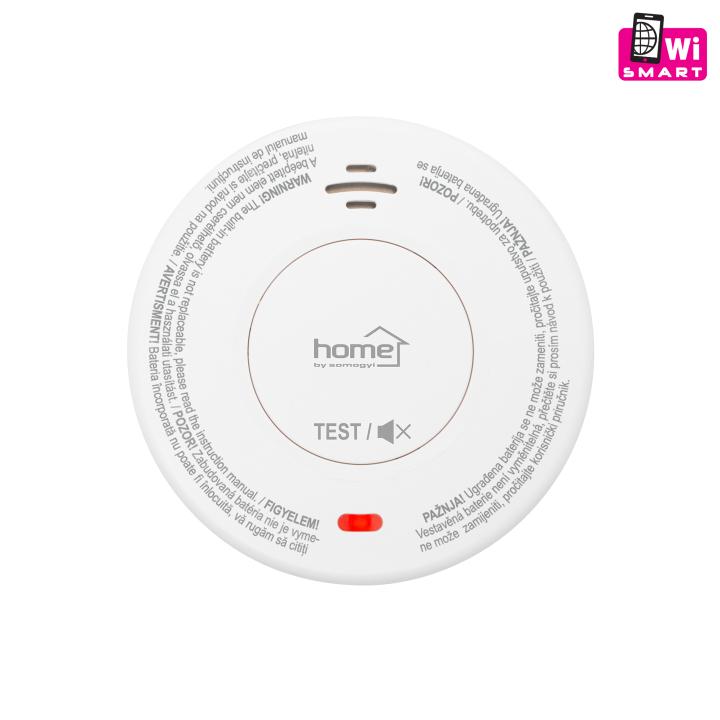 home smo10smart optikai füstérzékelő, tuya smart és smart life kompatibilis, wi fi kapcsolat, 10 év elem élettartam, 2400 mah
