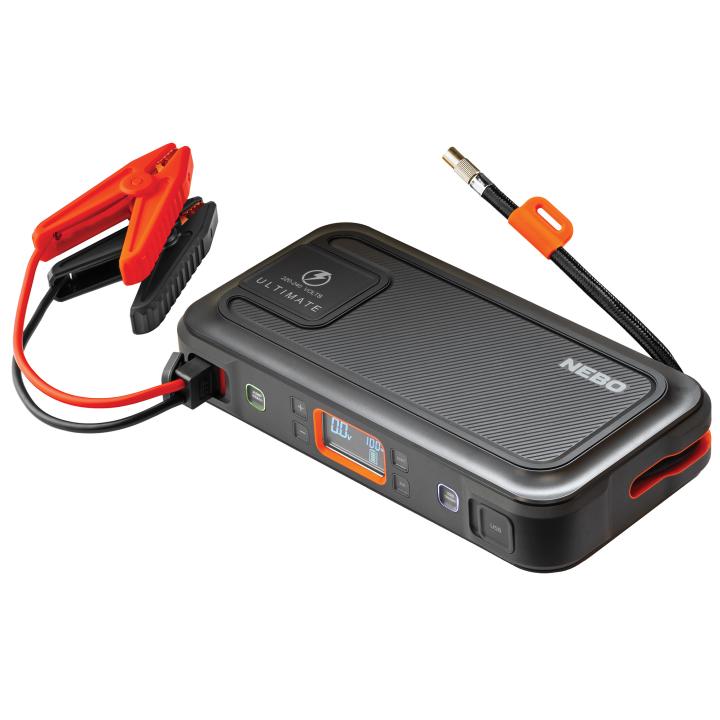 nebo neb pbk 0006 g ultimate, jump starter, 12vdc/600 a 3mp, 1500 a max., kompresszor, 130 psi max., lcd kijelző, smart charge, indítókábelek