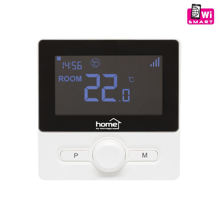 home thes25bwifi vezeték nélküli szobatermosztát, smart, hordozható és falra szerelhető, wi fi kapcsolat, programozható, ablaknyitás érzékelés, fekete
