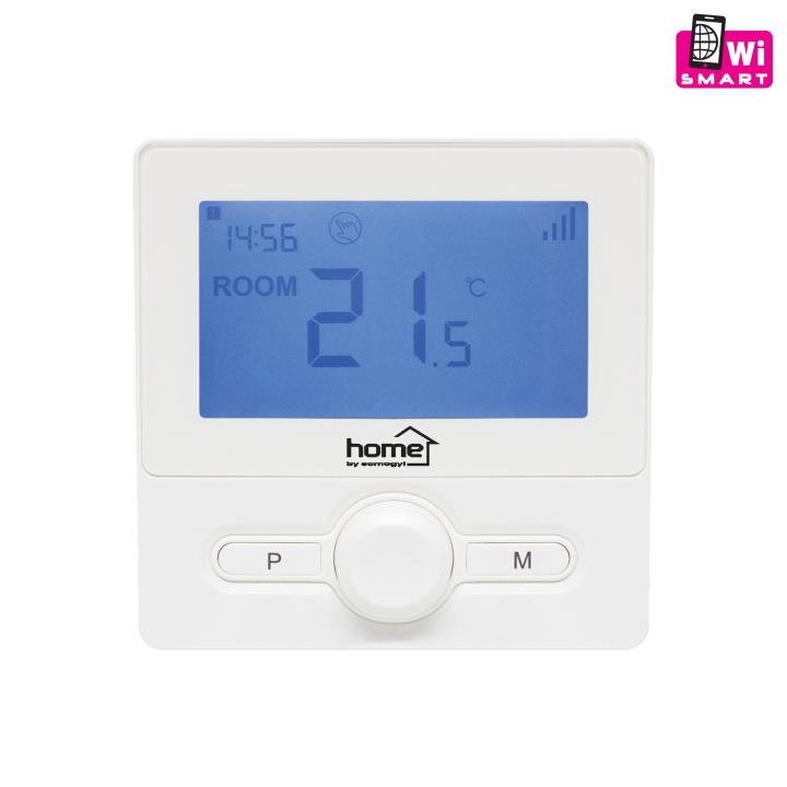 home thes25wwifi vezeték nélküli szobatermosztát, smart, hordozható és falra szerelhető, wi fi kapcsolat, programozható, ablaknyitás érzékelés, fehér