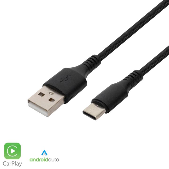 home usbac1 töltőkábel, usb a / usb c, 2.1a, 1m, szövött, fekete