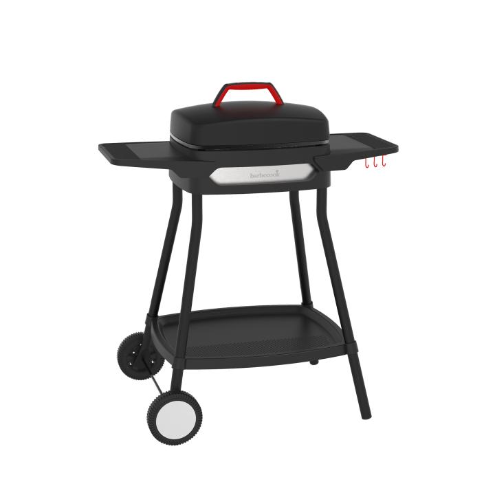 barbecook bc ele 4001 alexia 5111 elektromos grill, oldalsó asztal, kerék, fekete, 84x55x97cm