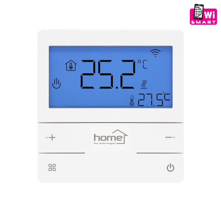 home fht76wifi okos termosztát elektromos fűtőszőnyeghez, lcd kijelző, heti programozás, padlószenzor