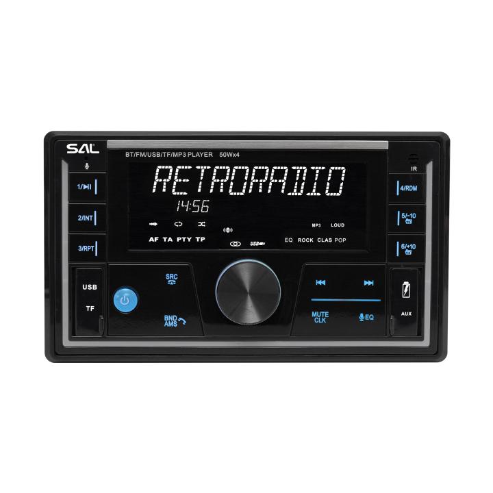sal vb5500 smart autórádió, 4x50w, 2xdin, fm rds, usb microsd, mp3 lejátszó, dupla usb aljzat, telefontöltő, kiválasztható rgb gomb világítás, telefonról is vezérelhető okos autórádió
