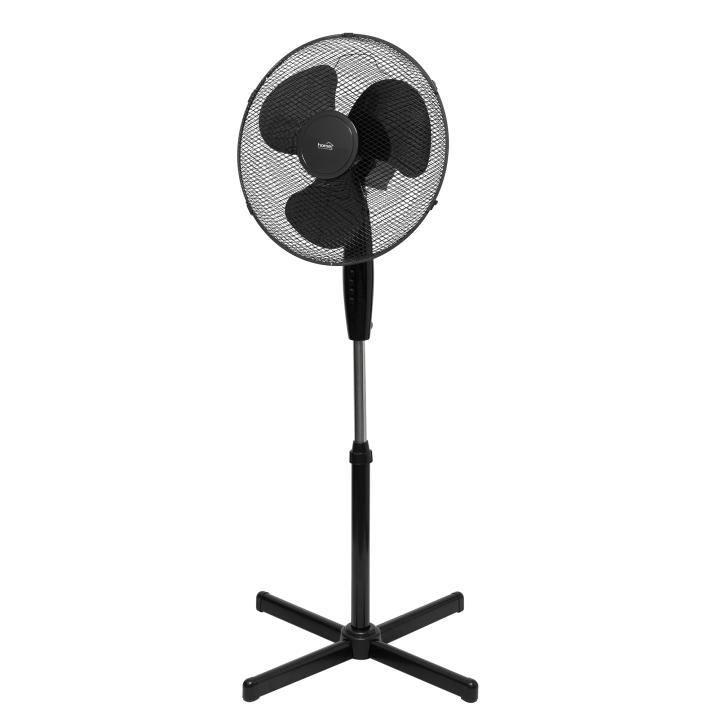 home sf40bk állóventilátor, 45 w, 40cm es lapátátmérő, 3 sebességfokozat, oszcillálás, állítható fejdőlésszög, fekete színű
