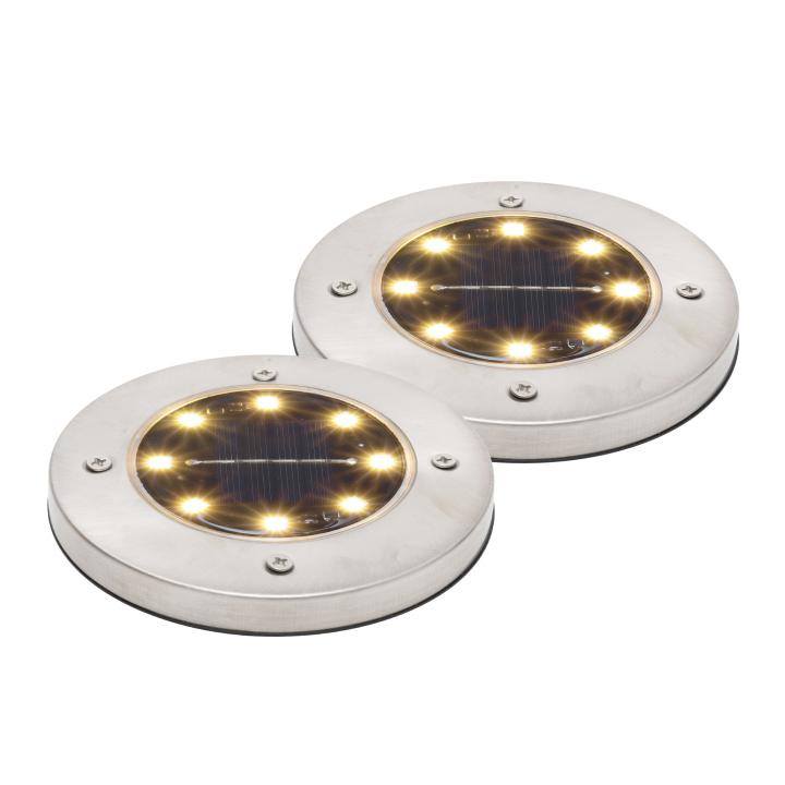home mx626ww napelemes kerti lámpa, 2 db os szett, 8 db melegfehér led, akkumulátor, acél és műanyag