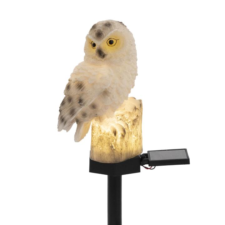 home mx671b napelemes kerti bagoly lámpa, 1 db melegfehér led, akkumulátor, műgyanta, leszúrható