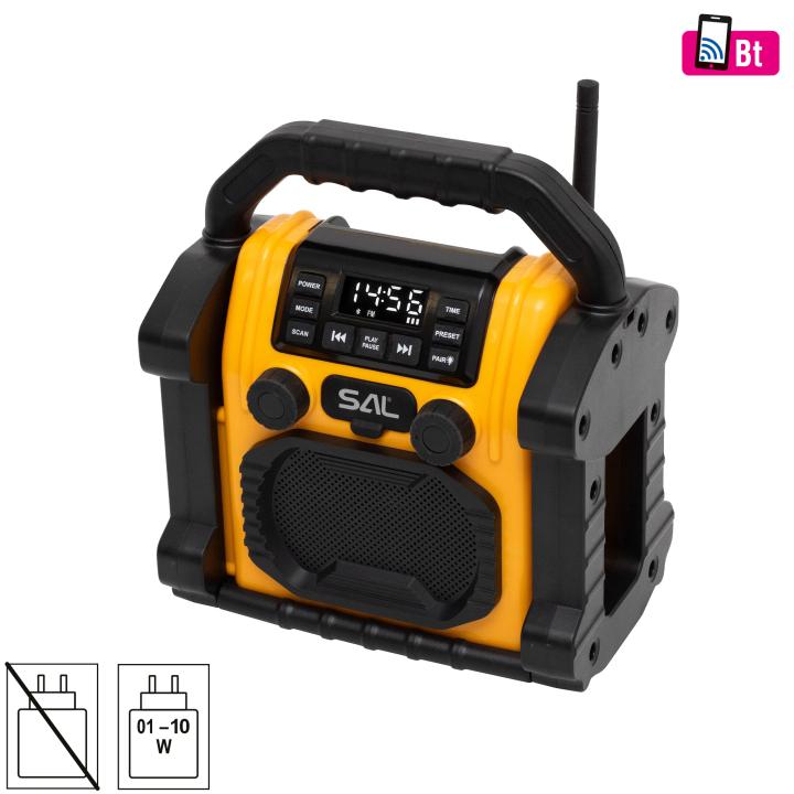 sal btworkpro munka és szabadidő hangszóró, multimédia lejátszó, bluetooth, led lámpa, power bank, ip55, ütésálló
