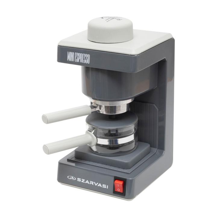 szarvasi szv 612/3 mini espresso kávéfőző 11959, 800 w, 3.04 bar, üveg kiöntő, hőkorlátozó, hőkioldó, szürke