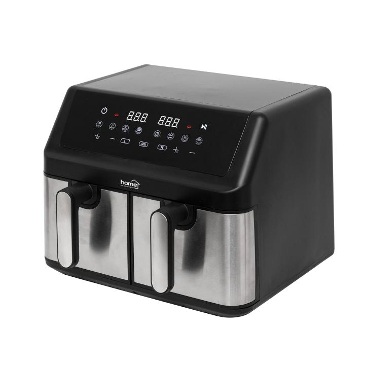 home hgaf29 duplakosaras forrólevegős sütő, 2 x 4,5l, 2000 w, digitális vezérlés, 8 féle üzemmód