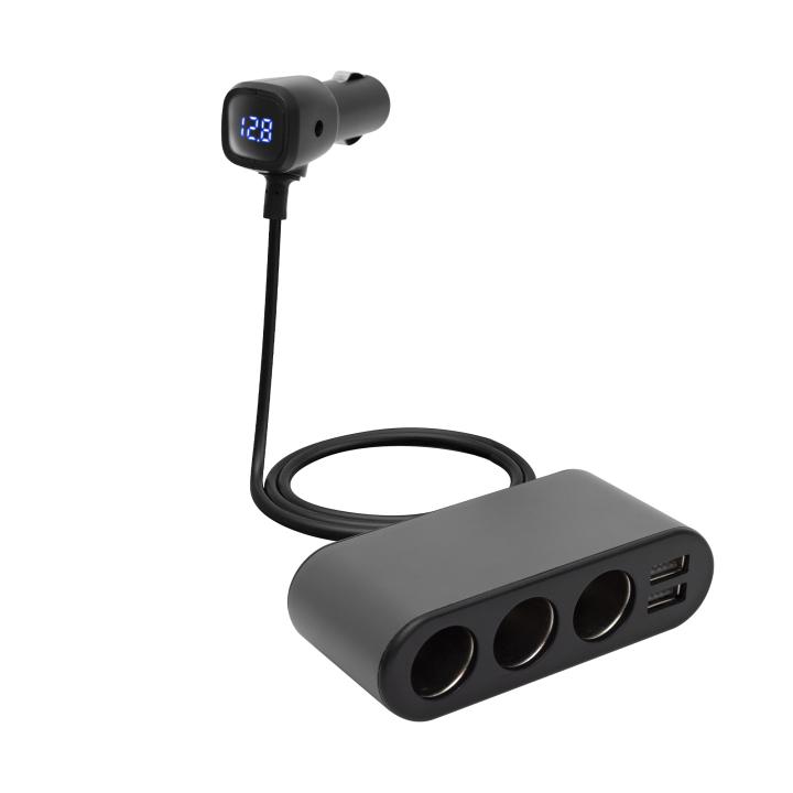 sal sau80w autós feszültségelosztó és usb töltő, 3.4a usb töltő, max.80watt, fém burkolat, voltmérő, autó akkumulátor állapotának ellenőrzése, 12/24v járművekhez