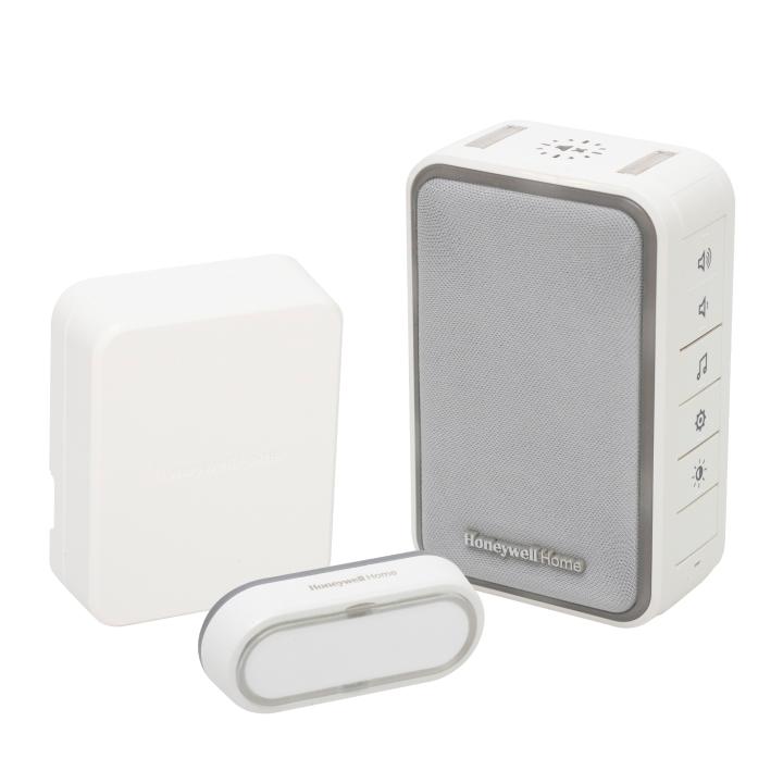 honeywell home dc315scvl vezeték nélküli csengő, vezetékes vezeték nélküli átlakítóval, 150m hatótáv, 6 dallam, időzíthető némítás, led jelzőfény, állítható hangerő, elemes tápellátás