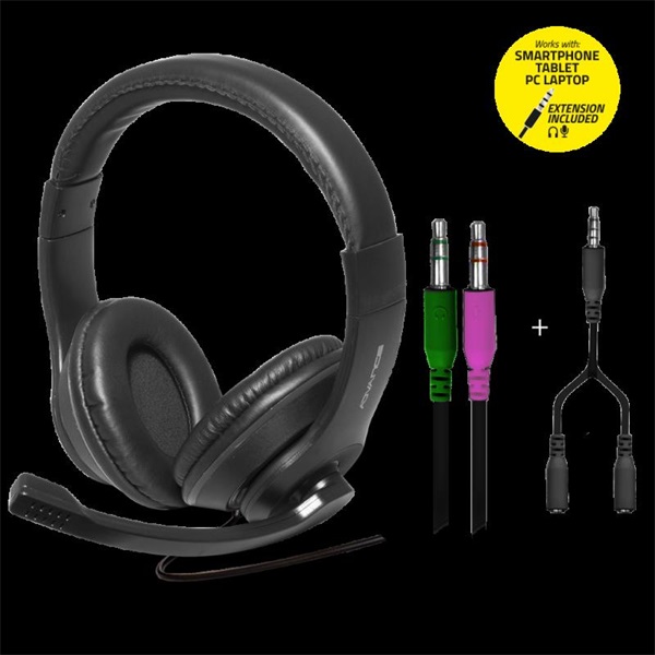 advance fejhallgató headphonics pro (3,5mm jack, fekete) advance fejhallgató headphonics pro (3,5mm jack, fekete)