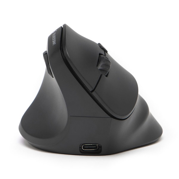 bluestork vezeték nélküli egér m wl ergo lumi l (ergonomic, rechargeable, balkezes, 2400 dpi, 6 gomb, optikai, fekete)