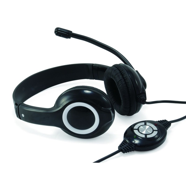 conceptronic fejhallgató cchatstar (usb, hangerőszabályzó, 200 cm kábel, fekete)
