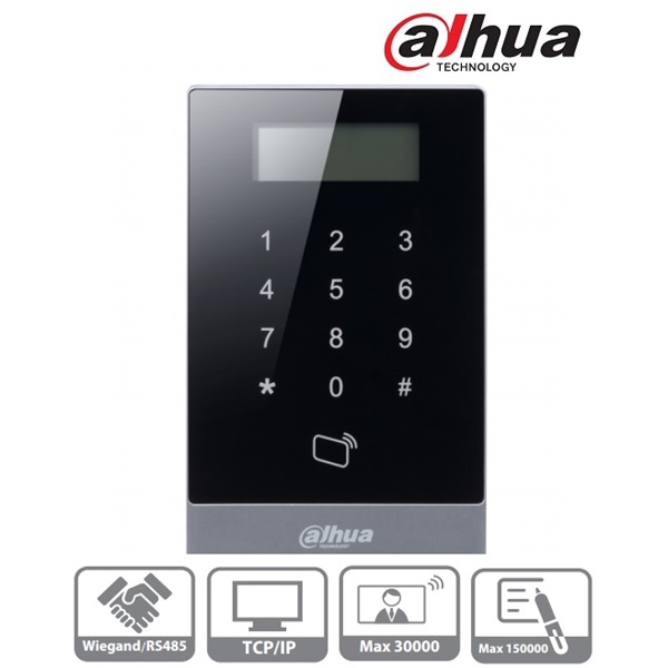 dahua beléptető vezérlő asi1201a (lcd, rfid(13,56mhz)+kód, rs 485/wiegand/rj45, i/o)