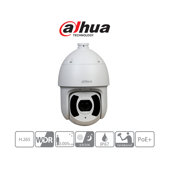 dahua ip ptz speed dómkamera sd6ce230u hni (2mp, 30x zoom, h265+, ip67 ir200m, icr, wdr, sd, i/o, audio, starlight)