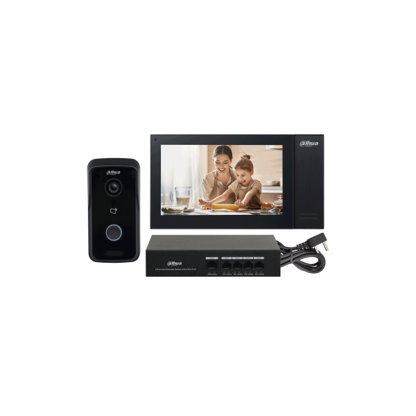 dahua ip video kaputelefon szett ktp02 (vto2111d p s2 + vth2421fb p + pfs3005 4et 36)