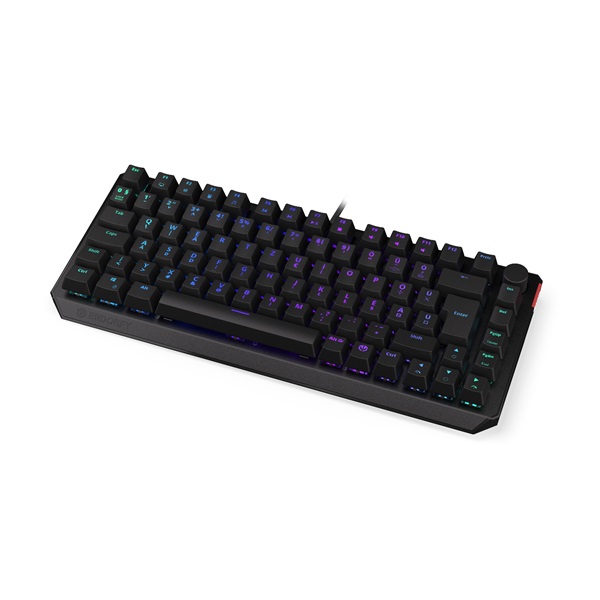 endorfy billentyűzet thock 75% (rgb, kailh red switch, mechanikus, 82 gomb, 1,8m, hu, fekete)