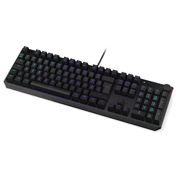 endorfy billentyűzet thock (rgb, kailh red switch, mechanikus, 104 gomb, 1,8m, hu, fekete)