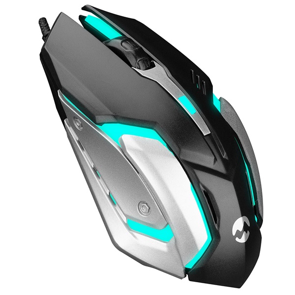 everest egér sm g72 (1200 dpi, 4gomb, 1,5m kábel, optikai, fekete, rgb led)