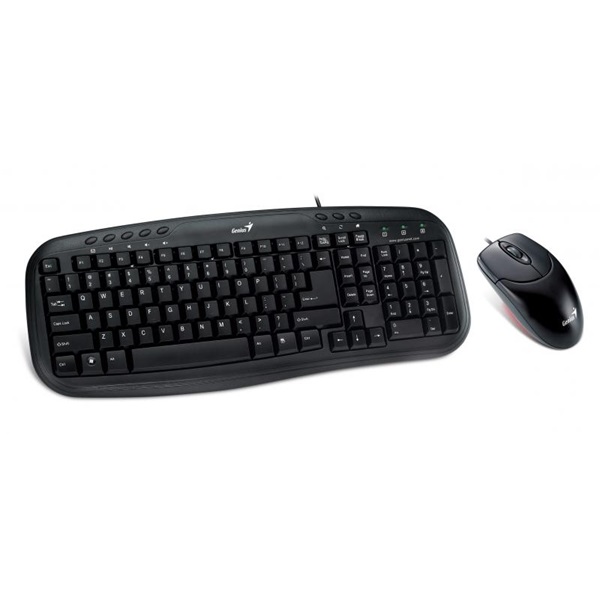 genius billentyűzet/egér kit km 200 (vezetékes, usb, multimédia, fekete)