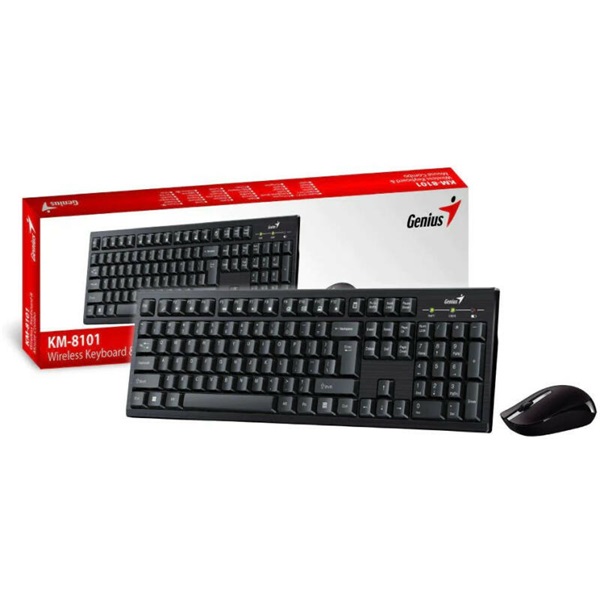 genius billentyűzet/egér kit km 8101 (vezeték nélküli, usb, fekete)