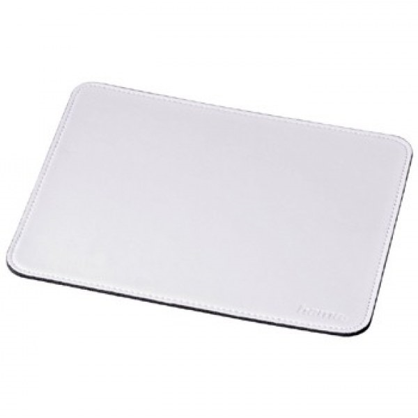 hama egérpad 53231 (22x18x0,3cm, csúszásgátló, műbőr, fehér)