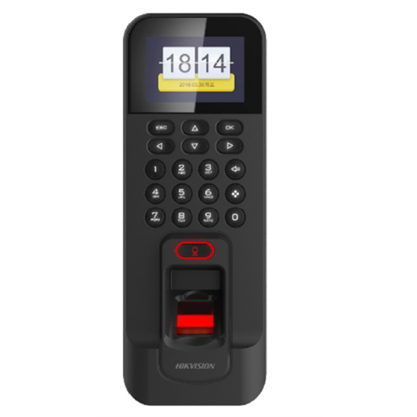 hikvision beléptető vezérlő ds k1t804amf (mifare(13.56mhz), lcd, kártya/kód/ujjlenyomat, rj45/rs 485/wg26/wg34, 12vdc)