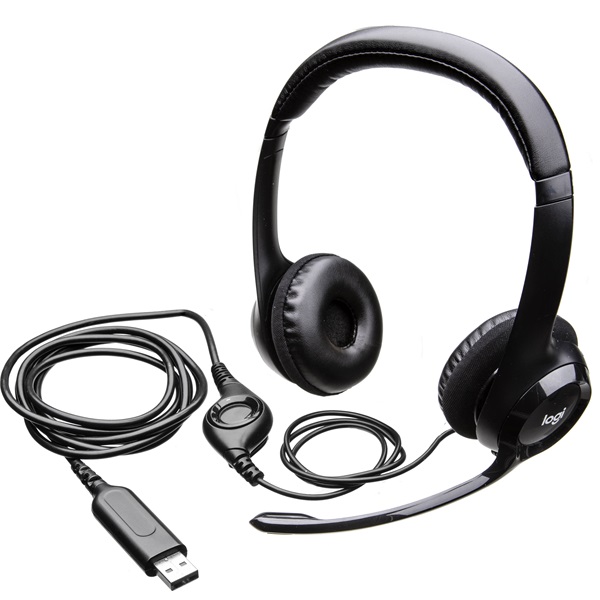 logitech fejhallgató h390 headset (usb, mikrofon, fekete)