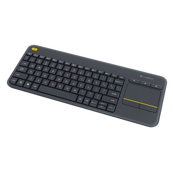 logitech billentyűzet k400 plus (vezeték nélküli, usb, touchpad, fekete)