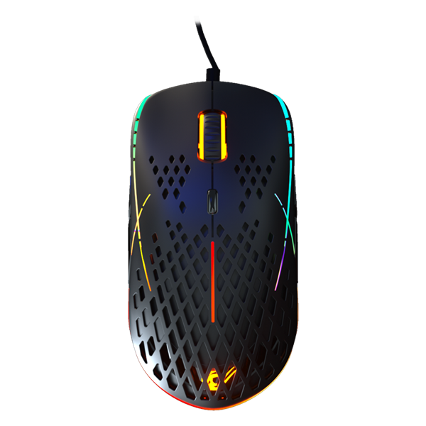 rampage egér gamer smx r111 defilade (12400dpi, pmw3327; 8 gomb, makro, rgb led, fekete)