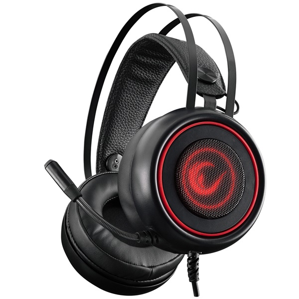 rampage fejhallgató sn r7 mesh (mikrofon, usb, hangerőszabályzó, nagy párnás, piros fekete)