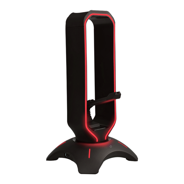 rampage fejhallgató állvány rm h66 guard (fekete, műanyag, usb hub, egérkábel tartó, rgb)
