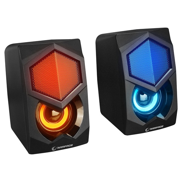 rampage hangszóró 2.0 rms n29 (2x3w, rgb, hangerőszabályzó; usb)