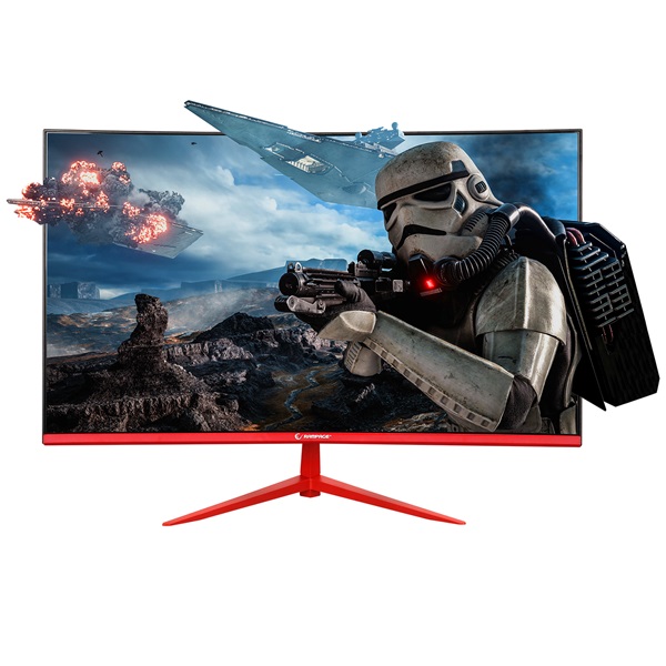 rampage monitor 27" blaze bl27r165c (va, 165hz, 1ms, 16:9, 1920x1080, 220cd/m2, hdmi, dp, fekete, freesync, ívelt)