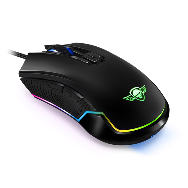 spirit of gamer egér elite m20 (4000dpi, 1000hz, 7 gomb, omron, harisnyázott kábel, fekete)