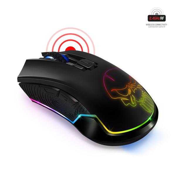 spirit of gamer egér vezeték nélküli elite m20 wireless (4800dpi, 1000hz, 6 gomb, omron, harisnyázott kábel, fekete)