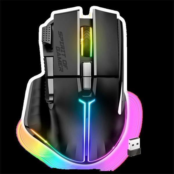 spirit of gamer egér vezeték nélküli pro m5 wireless (optikai, 8000dpi, 8 gomb, fekete)
