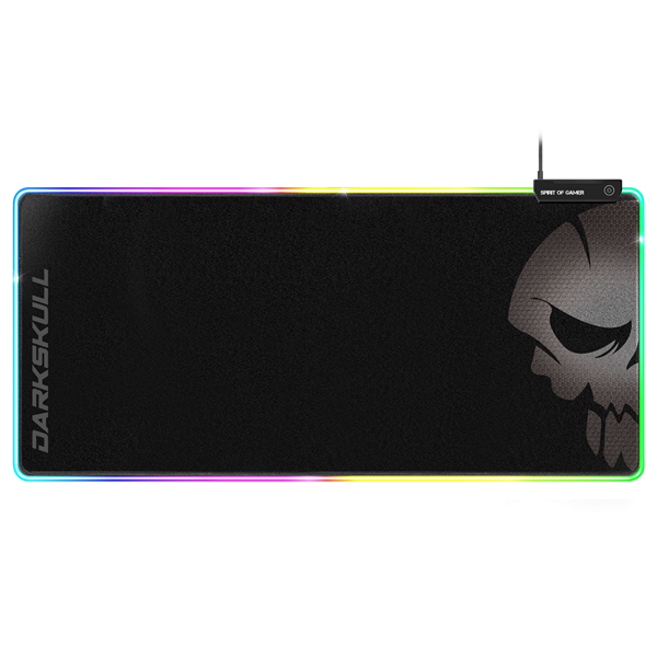 spirit of gamer egérpad darkskull rgb mouse pad xxxl (rgb háttérvilágítás, usb hub, 900 x 400 x 4mm; fekete)