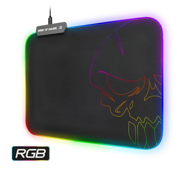spirit of gamer egérpad rgb medium (rgb háttérvilágítás, 350 x 255 x 3mm; fekete)