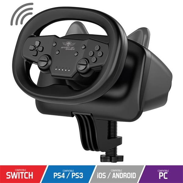 spirit of gamer kormány race wheel pro air (pc/ps3/ps4/switch/android kompatibilis, fekete)