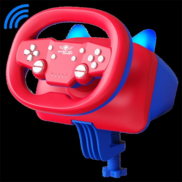 spirit of gamer kormány race wheel pro air (pc/ps3/ps4/switch/android kompatibilis, piros/kék)