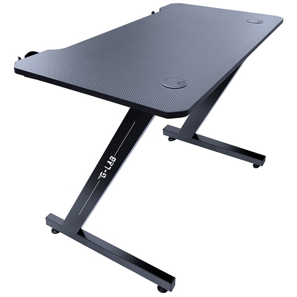 the g lab gamer asztal k desk cobalt (113x60cm, fém, pohártartó, fejhallgatótartó, fekete)