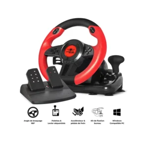 spirit of gamer kormány race wheel pro 1 (kormány+pedálok, pc kompatibilis, fekete/piros)